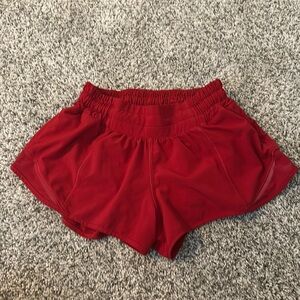 Lululemon Hotty Hot 2.5” Red Shorts